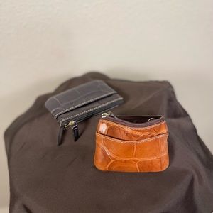 Dooney & Bourke Black/Brown Card Keychain Wallet
